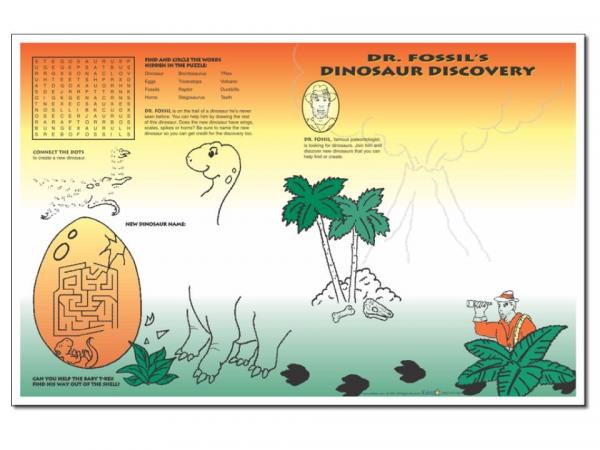 Dr. Fossil's Dinosaur Discovery Placemat