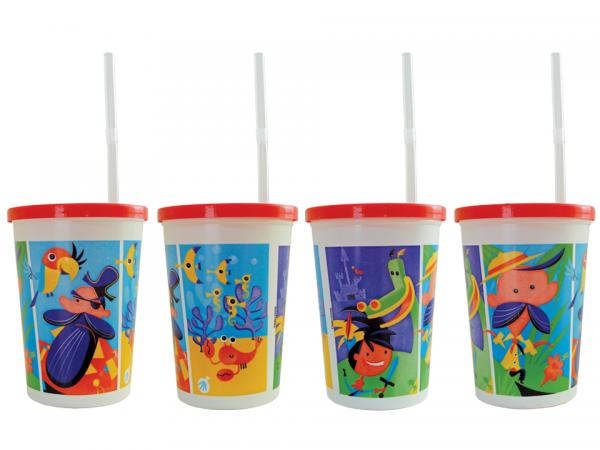 Kids Cups with Lids & Straws