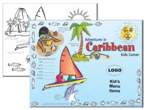 Caribbean Theme Kids Menu Placemat