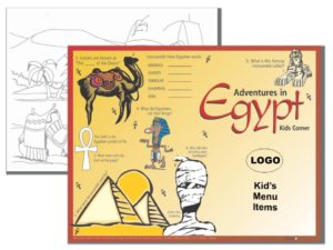 Egypt Theme Kids Menu Placemat