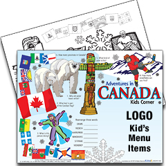 Canada Theme Kids Menu Placemat